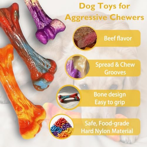 3-Pack Dog Chew Toys for Aggressive Chewers, Medium Large Breed - Image 6
