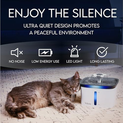 Veken Innovation Award Winner 95oz/2.8L Cat Water Fountain - Image 6