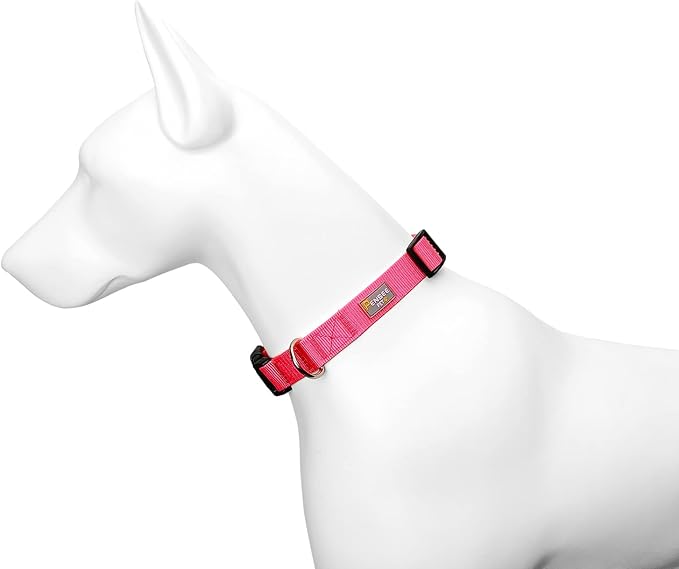 Dog Collar Hot Pink Basic Dog Collars with Breathable Quick Release Nylon Pet Collar for Puppy Small Medium Large Dogs Girl