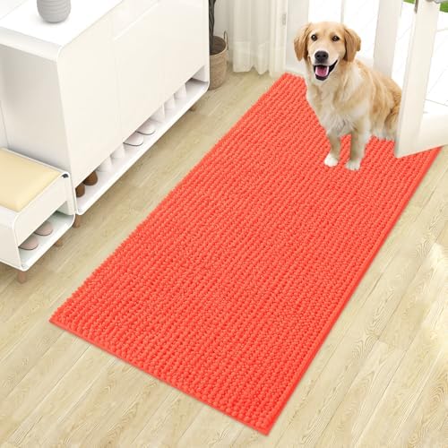 OLANLY Dog Door Mat for Muddy Paws 44x24, Extra Absorbent Chenille Mud Mat by OLANLY