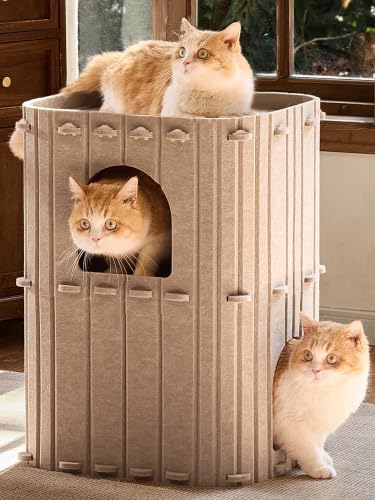 FUKUMARU Cat House for Indoor Cats, Warm Felt Cat Bed, Scratch Resistant by FUKUMARU