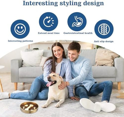 Golden Stainless Steel Slow Feeder Dog Bowls – Non-Slip Metal Dog Bowl for Large & Medium Breeds, Puppy Puzzle Feeder – 2 Cup Capacity for Small to Big Pets – Durable Slow Feed Dog & Cat Food Dish - Image 7