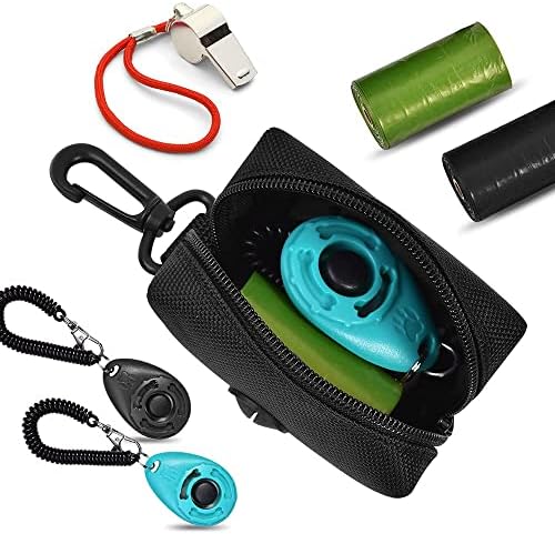 Dog Waste Bag Dispenser Pet Poop Bags Holder for Doggie Waste Bags Dispensers Soft Fabric Zipper Small Doggy Puppy Pouch for Leash Accessory Attachment with Carrier,2PCS Black - Image 3