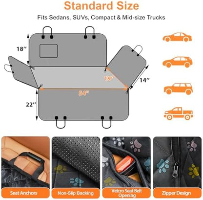 URPOWER Dog Car Seat Cover for Back Seat, Waterproof Hammock for Car & SUV - Image 6