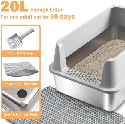 Stainless Steel Litter Box XL-Metal Cat Litter Box for Big Cat - Image 6