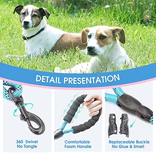BAAPET 2/4/5/6 FT Dog Leash with Comfortable Padded Handle and Highly Reflective Threads for Small Medium and Large Dogs (5FT-1/2'', Blue) - Image 3