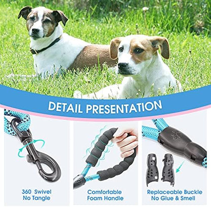 BAAPET 2/4/5/6 FT Dog Leash with Comfortable Padded Handle and Highly Reflective Threads for Small Medium and Large Dogs (5FT-1/2'', Blue) - Image 3