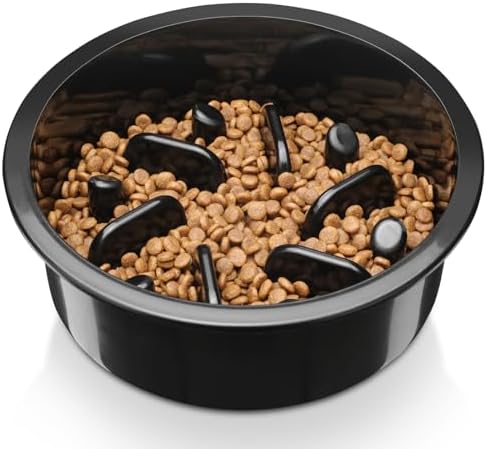 COMESOON Slow Feeder Dog Bowl, Slow Down Eating Anti-Choking Bloat Stop Maze Design Dog Dishes Fit for COMESOON Bowl Stand DB-G03/DB-B03, Black by COMESOON