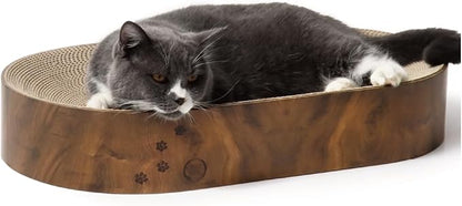 NECOICHI Cat Scratcher Bowl Capsule for Indoor Cats - Cat Scratching Lounger with Reversible Usability and Extra Comfort for Lounge, Cardboard Bed Couch