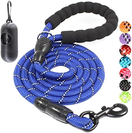 BAAPET 2/4/5/6 FT Dog Leash with Comfortable Padded Handle and Highly Reflective Threads for Small Medium and Large Dogs (6FT-1/2'', Navy Blue) by BAAPET