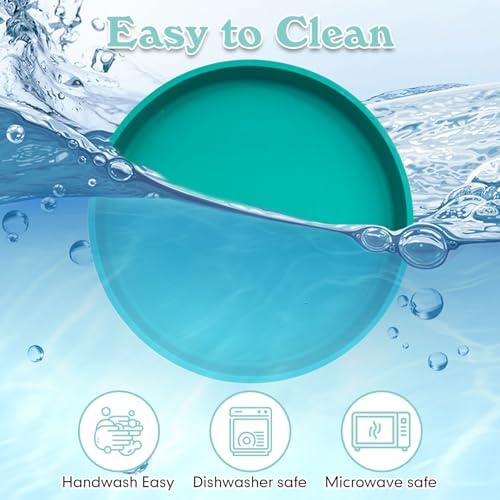 Silicone Dog Bowl Shallow Cat Food Bowls 7" Wide Puppy Plates Whisker Fatigue Pet Feeding Dishes Set of 2 for Dry and Wet Food Indoor (Round Green) - Image 6