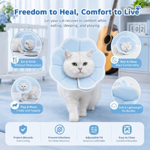 Avont Cat Cone XS Adjustable Soft E-Collar, Blue - Image 5