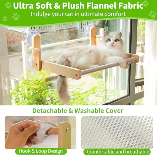Cat Window Perch, Foldable Cat Hammock with Breathable Mesh Cover - Image 4