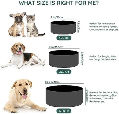 SPUNKYJUNKY 13.5OZ Ceramic Dog and Cat Bowl, Modern Cute Weighted Food Water Bowl for Replacement Black (1 Pack) - Image 3