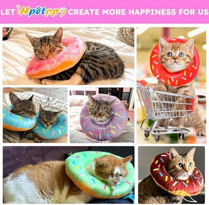 Hpetppy Cat Cone Collar Soft, Cat Recovery Collar for Wound Healing Cute Donut Adjustable Kitten Cones to Stop Licking Comfortable Lightweight Neck Elizabethan Collars for Kittens After Surgery - Image 6
