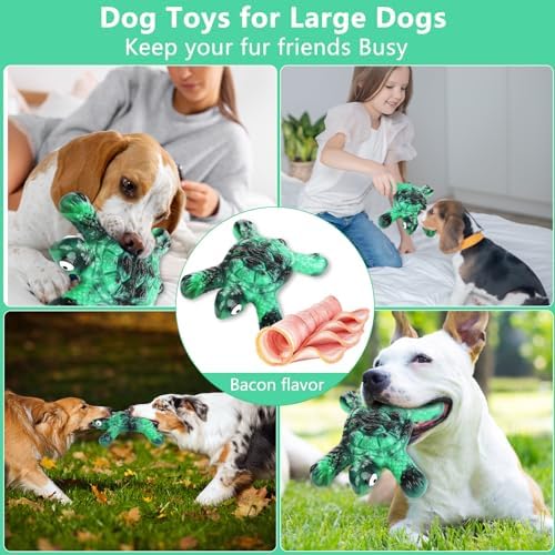 Letsmeet Tough Indestructible Dog Chew Toys for Aggressive Chewers to Keep Them Busy - Heavy Duty Nylon with Treat Groove for Medium & Large Breeds - Image 4