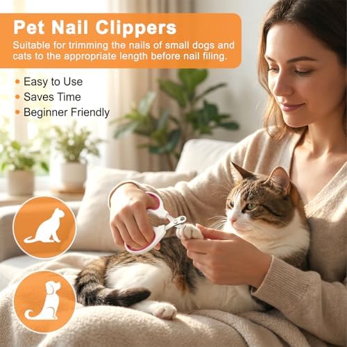 Dog Nail File with Replaceable Filing Disc and Cat Claw Nail Clippers, Dog Nail File Scratch Board Replaceable Sandpaper for Pet Nails Filing, Grooming Tool for Dogs and Cats (Wood Color) - Image 6