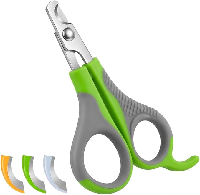 WePet Pet Nail Clippers U07.2, Professional Claw Trimmer, Scissor for Cats, Puppies, Kittens, Hamsters, Rabbits and Small Animals, Sharp, Safe, Small, Green/Grey