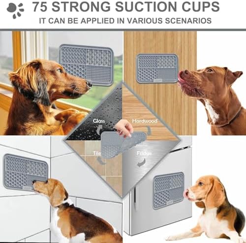 Azyh Licking Mat for Dogs & Cats 2 Pack, Slow Feeder Lick Pat for Large Dogs and Puppies, Anxiety Relief Dog Toys Feeding Mat for Butter Yogurt Peanut, Pets Bathing Grooming Training Mat (9.9'' × 6'') - Image 4