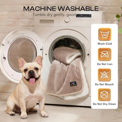 Luciphia Waterproof Pet Blanket, Washable Reversible Sherpa Fleece Throw - Image 6