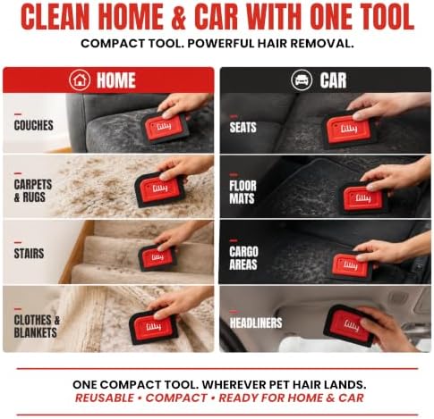 Lilly Brush Mini Pet Hair Detailer | Reusable Fur Remover for Car Interior, Carpet, Couch & Furniture - Image 6