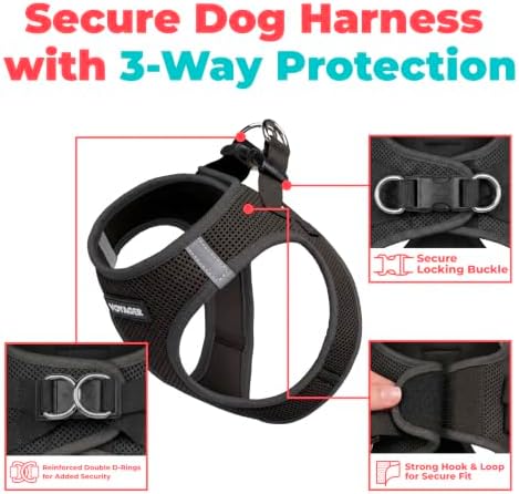 Voyager Step-in Air Dog Vest Harness - Black, XXX-Small - Image 2
