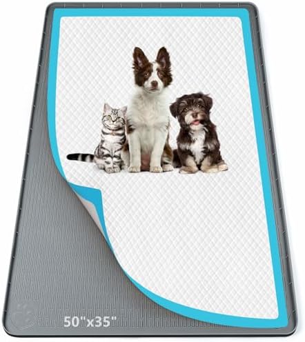 Pee Pad Holder for Dogs 50''x35'' Silicone Puppy Pee Pad Tray, Dark Grey by Bartuke
