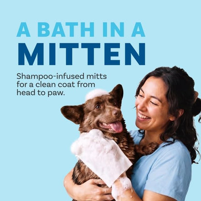 Scrubby Pet No Rinse Pet Wipes | Rinse Free Shampoo Mittens | Dogs & Cats | Bath Wipes - Bathing & Washing Pets, Hypoallergenic | No Rinse Wash Mitt | Grooming, Lather Wipe Dry - Pack of 15 - Image 2