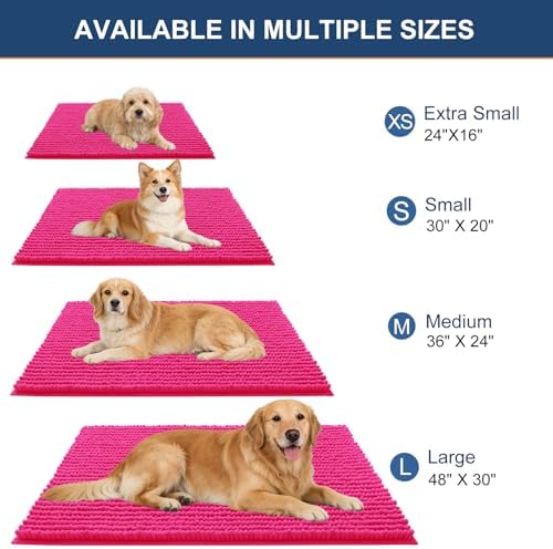 OLANLY Dog Door Mat for Muddy Paws 44x24, Extra Absorbent Chenille Mud Mat - Image 2