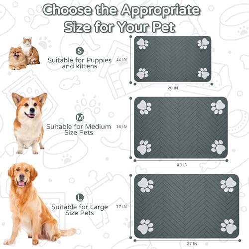 Pet Feeding Mat, Absorbent Dog Mat for Food and Water Bowl - Image 3
