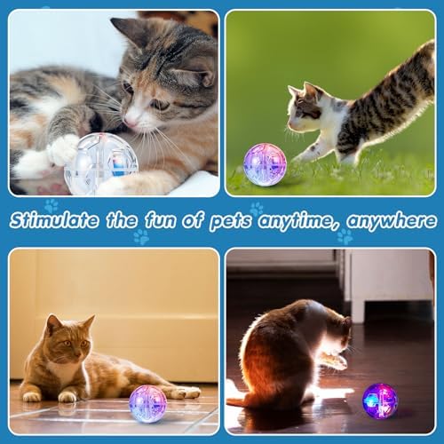Sratte 1 Pcs Rechargeable Light up Cat Ball Ghost Hunting, Clear - Image 7