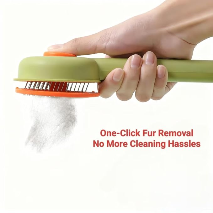 Cat Brush for Shedding, Kitten Brushes for Indoor Cats, For Long or Short Haired Cats,Cat Hair Brush Grooming Deshedding Brush for Dog Kitten Removes Loose Fur and flea removal comb, Green