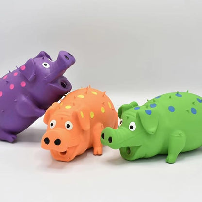 Squeaky Pig Dog Toys, 2 Pack Grunting Pig Dog Toy that Oinks Grunts for Small Medium Large Dogs, Grunting Pig Sound Play Dog Toy