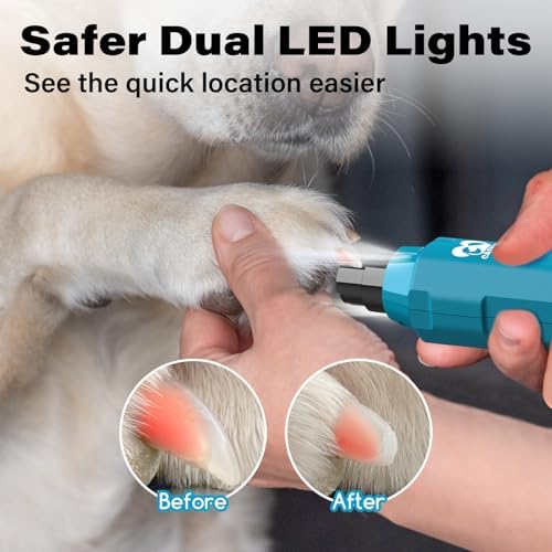 Casfuy 6-Speed Dog Nail Grinder - Newest Enhanced Pet Nail Grinder Super Quiet Rechargeable Electric Dog Nail Trimmer Painless Paws Grooming & Smoothing Tool for Large Medium Small Dogs (Bright Blue) - Image 3
