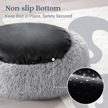 rabbitgoo Calming Cat Beds for Indoor Cats, 23 inches, Light Grey - Image 7