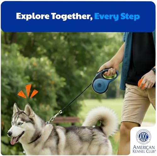 American Kennel Club Heavy Duty Retractable Dog Leash, 16.4ft, Tangle-Free, Ergonomic Grip, One-Hand Brake, for Medium & Large Dogs up to 110 lbs Gray - Image 7