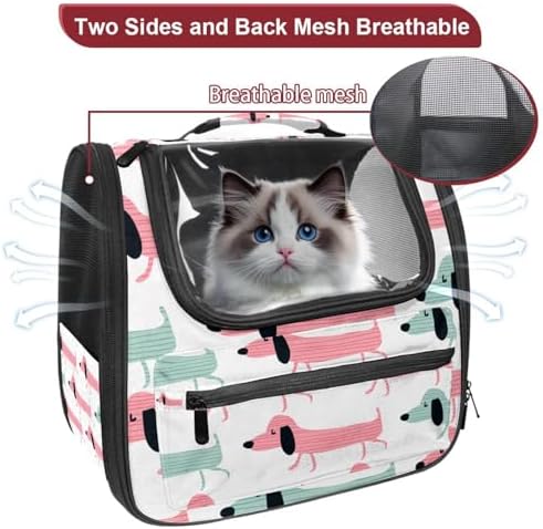 Funny Dachshund Dogs Pet Carrier Airline Approved Pet Carrier Bag Dog Carrier for Small Medium Cats Dogs Puppies Kitten - Image 2