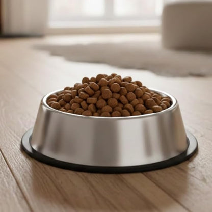 Printed Bowl 23.6 fl oz Anti-Skid Food and Water Dog Bowl | Stainless Steel Bowl for Dogs and Cats | Dog Water and Food Bowl | Dog Feeding Bowl (Silver)