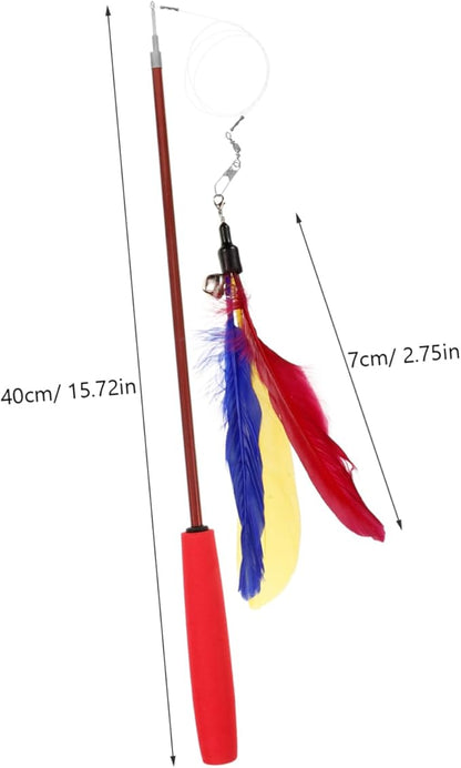 Long Kitten Teaser Home Cat Set Cat Teasing and Feather Teaser Stick Random