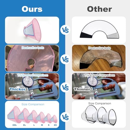 Supet Dog Cone Collar Adjustable After Surgery, Comfortable Pet Recovery Collar & Cone for Large Medium Small Dogs, Elizabethan Dog Neck Collar Plastic Practical - Image 4