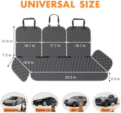 Dog Car Seat Cover for Back Seat, Fits Cars/SUVs/Trucks, M-Charcoal Grey - Image 2