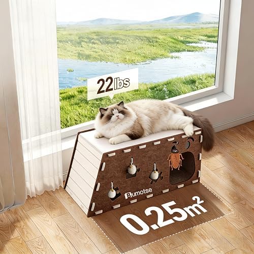 Cat Tunnel House for Indoor Cats, 3-in-1 Felt Cave and Scratcher - Image 5