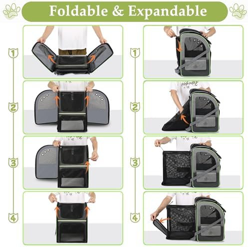 Cat Carrier Backpack, Large Cat Backpack Carrier Soft, Expandable Airline Approved Cat Carrier for Small Dogs Puppies Medium Cats Suitable for Hiking/Camping - Image 5