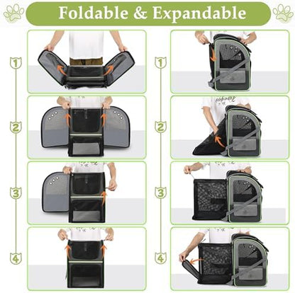 Cat Carrier Backpack, Large Cat Backpack Carrier Soft, Expandable Airline Approved Cat Carrier for Small Dogs Puppies Medium Cats Suitable for Hiking/Camping - Image 5