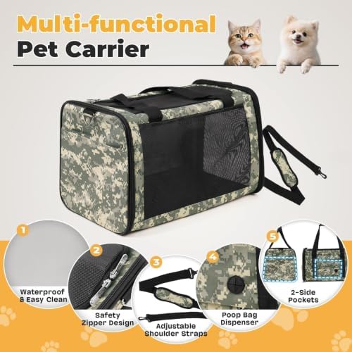 YUDODO 25lbs Cat Carrier Lightproof Soft Sided Pet Carrier for Large Cat - Image 3