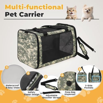 YUDODO 25lbs Cat Carrier Lightproof Soft Sided Pet Carrier for Large Cat - Image 3