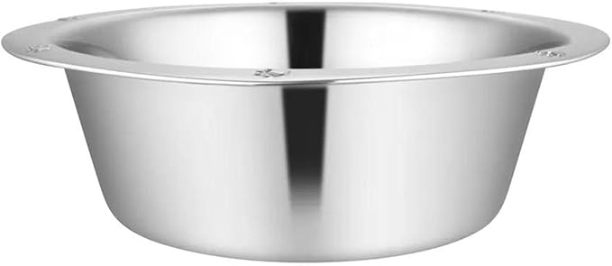 Jeffers Pet Stainless Steel Pet Food & Water Bowl – Embossed Paw Print, Wide Lip, Non Slip, Dishwasher Safe, Rust Resistant Metal Dog Cat Feeding Dish for Indoor Outdoor Crate Travel Use, 5 Quart