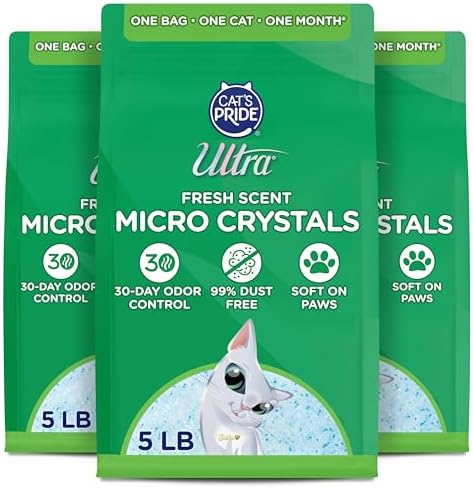 Ultra by Cat's Pride Fresh Scent Micro Crystals, Soft on Paws Litter, 15lb by ULTRA