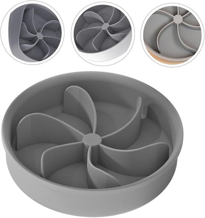 Angoily Pet Slow Feeder Bowl Silicone Dog Food Dish for Indoor Use Non-Slip Base Easy to Clean for Puppies and Dogs Grey