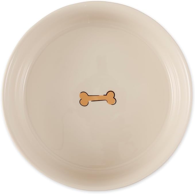 Bone Dry Ceramic Food Bowls, Non-Slip & Dishwasher Safe, Large Set, 7.5x2.4 Terrazzo